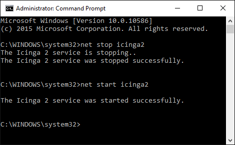 Icinga 2 Windows Service Start/Stop